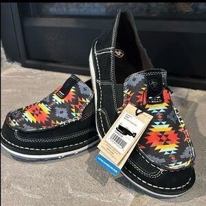 Ariat Black and Multicolor Aztec Flats Size 8.5 New With Tag